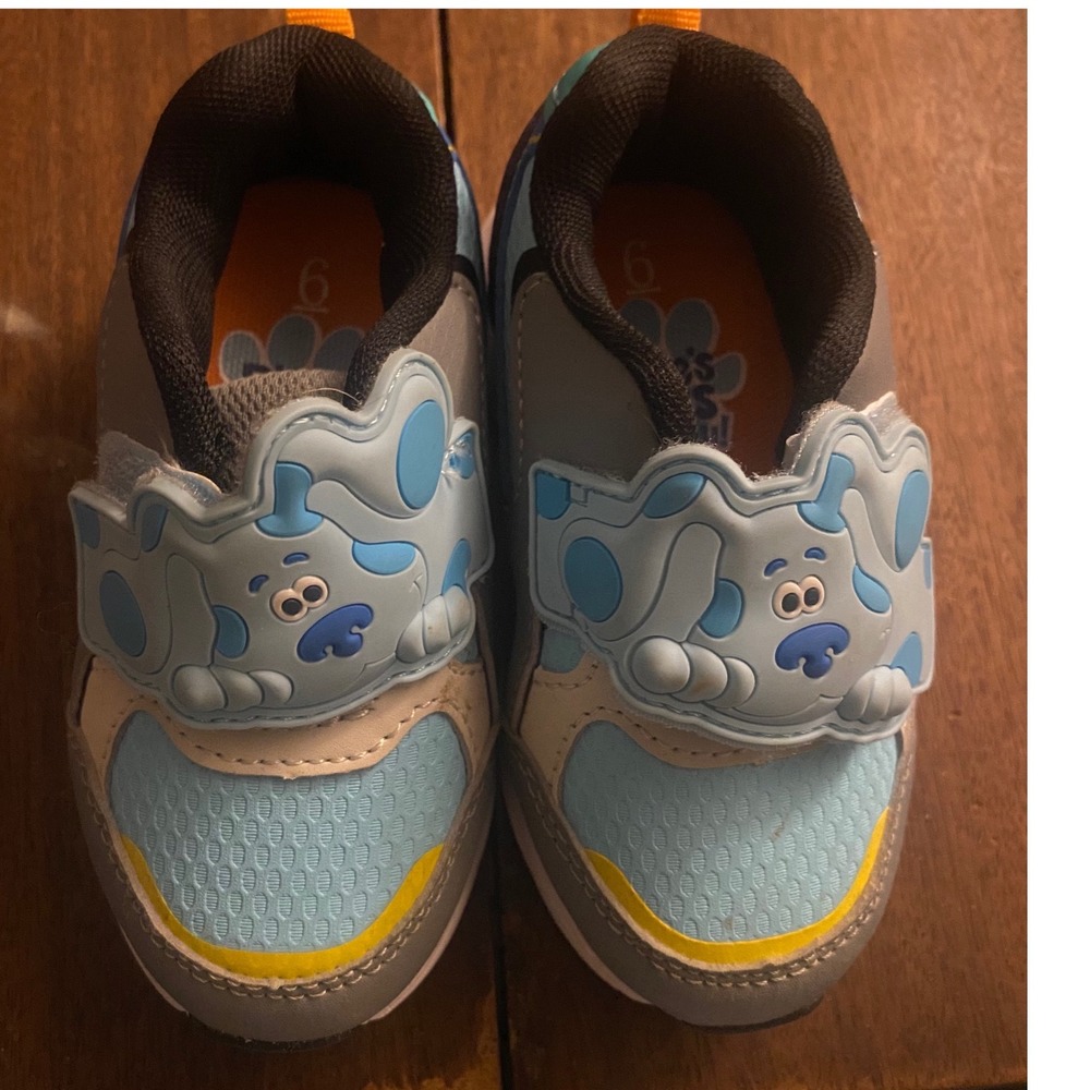 Kids‎ Blue's Clues Shoes Baby Size 6 Light Up Sneakers Blue Gray